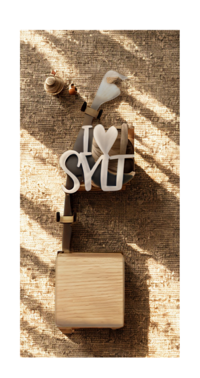 Deko Holzwürfel I love Sylt