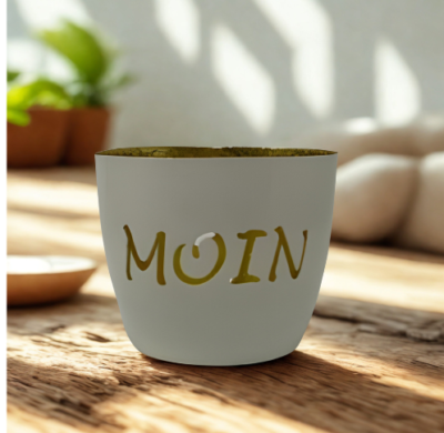 Windlicht Moin Weiß