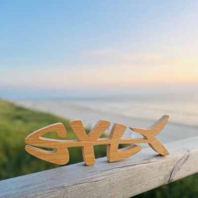 Holz-Syltfisch Deko Natur