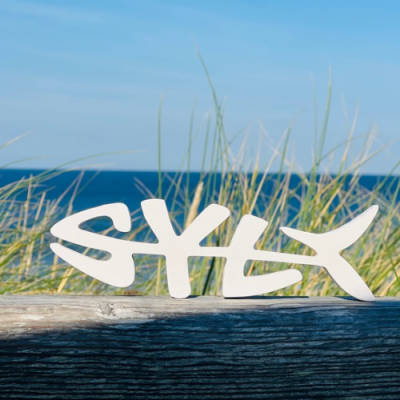 Holz-Syltfisch Deko Weiß