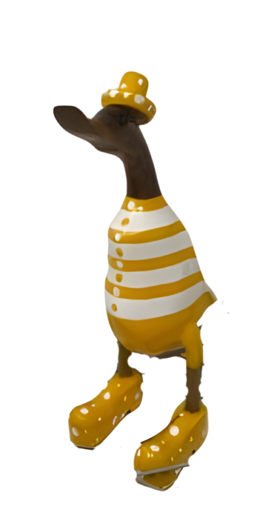 Dekoente aus Mangoholz Gelb