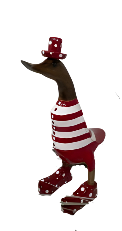 Dekoente aus Mangoholz Rot