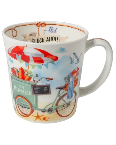 Tee Maass Becher Meerblick Fahrrad